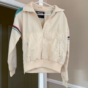 Vintage White and Teal OSI Ski Jacket